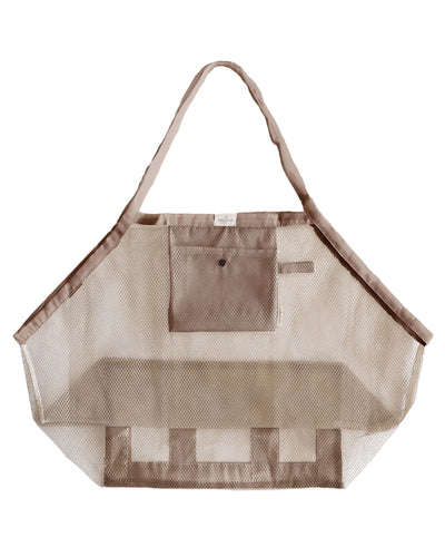 mrs ertha - Mesh XL Beach Bag, Adults - Taupe - swanky boutique malta