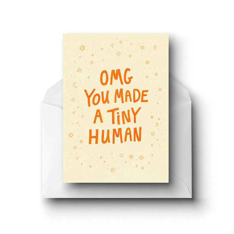 Pocket Sandwich Studio Card, New Baby - Tiny Human Swanky Boutique