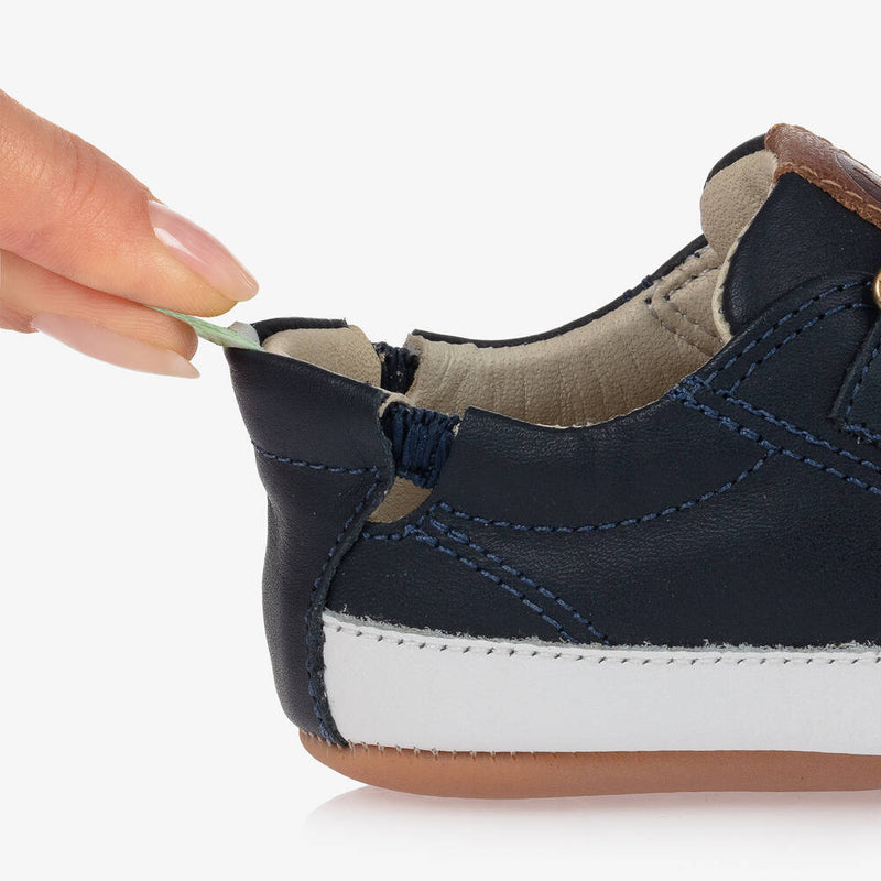 tip toey joey - Sneakers, Toddler First Steps (Leather) - Navy Blue - swanky boutique malta