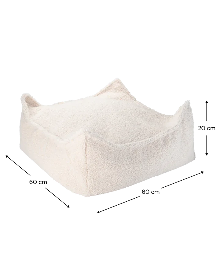 wigiwama Cream White Square Ottoman - Swanky Boutique Malta