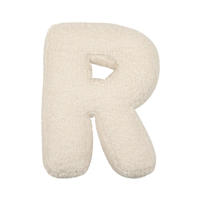 Boucle Letter Cushion Cream - R – Swanky Boutique