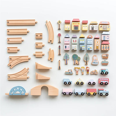 Little Dutch - Railway Train XL Set 107pieces Starter Kit - Swanky Boutique