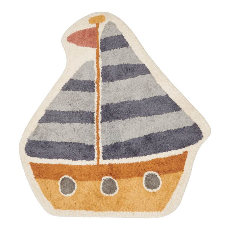 Little Dutch - Rug Boat Shape Blue 105x120cm - Swanky Boutique