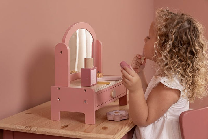 For Kids Vanity Pink Wooden Vanity Table Little Girl Kids Vanity