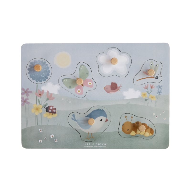 Little Dutch - Tactile Puzzle Touch & Feel Flowers & Butterflies - Swanky Boutique