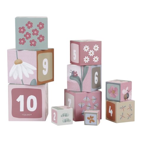 Little Dutch - Stacking Blocks Cardboard Flowers & Butterflies - Swanky Boutique