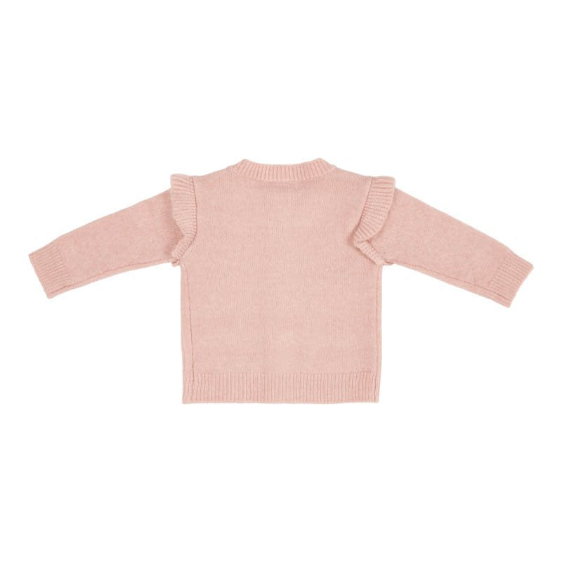 Little Dutch - Cardigan Soft Knit Wrap Organic Cotton Pink with Embroideries - Swanky Boutique