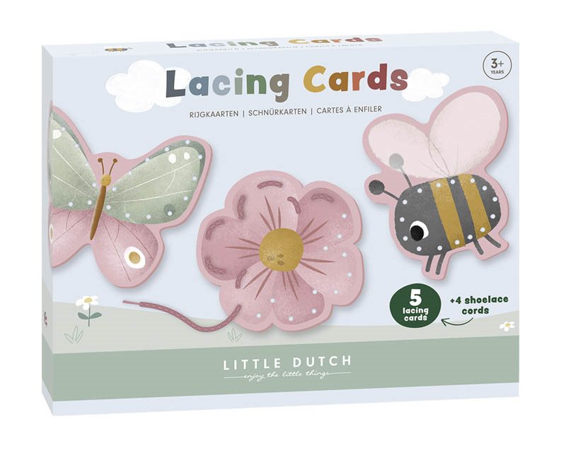 Little Dutch - Lacing Cards Pack of 5 Flowers & Butterflies - Swanky Boutique