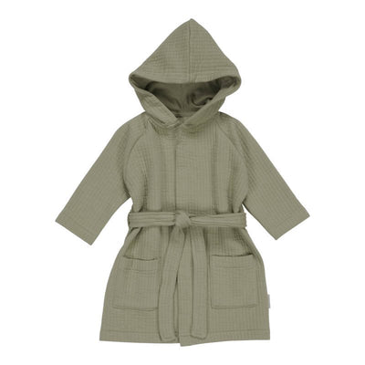 Little Dutch - Bath Robe Cotton Pure Olive - Swanky Boutique