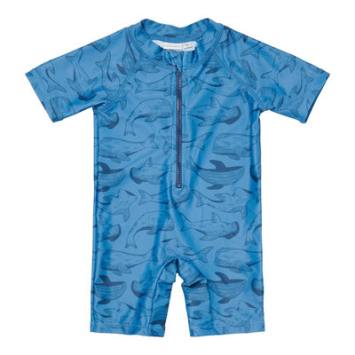Little Dutch - Swimsuit Short Sleeves Sea Life Blue UPF 50+ - Swanky Boutique