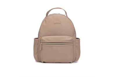 Changing Bag, Lola Vegan Leather Backpack - Almond Beige