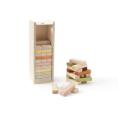 Kids Concept - Game Tower Blocks 51 Pieces Natural Colours - Swanky Boutique