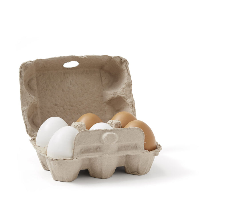 Play Food, Wooden Eggs in a Carton