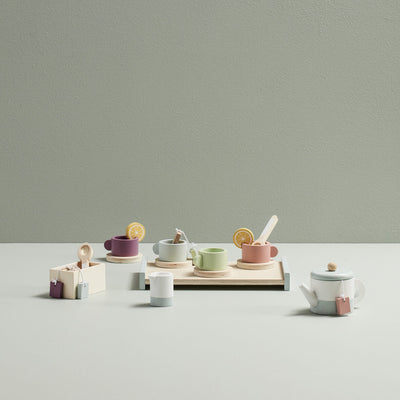 Tea Set, Wooden 21 Pieces