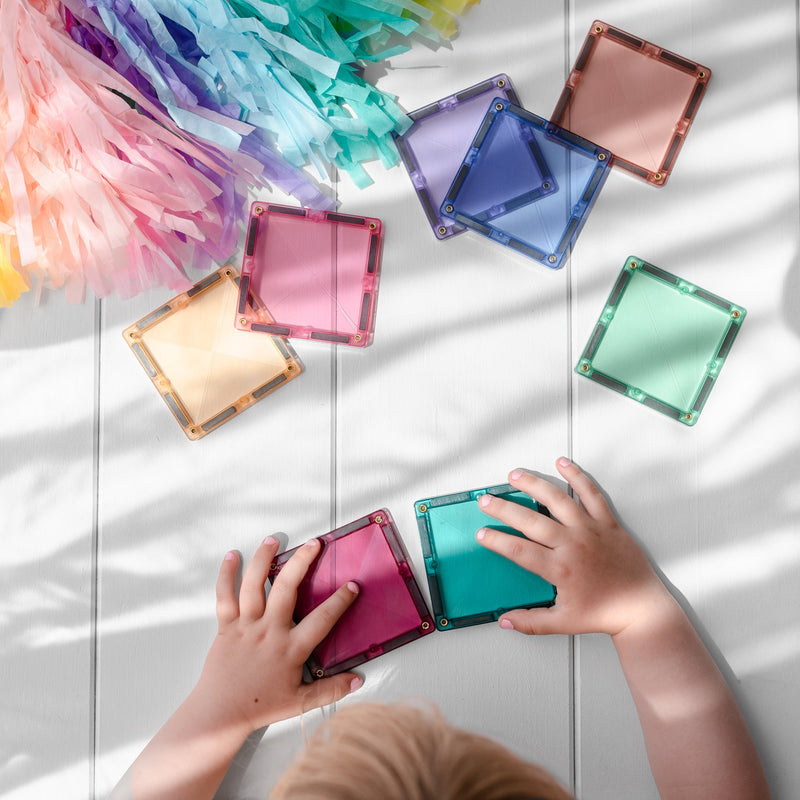 Magnetic Tiles, Pastel Rainbow - Creative Pack (120 Pieces)