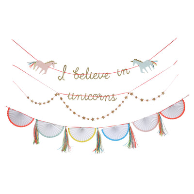 meri meri - garland 3d paper i believe in unicorns - swanky boutique malta