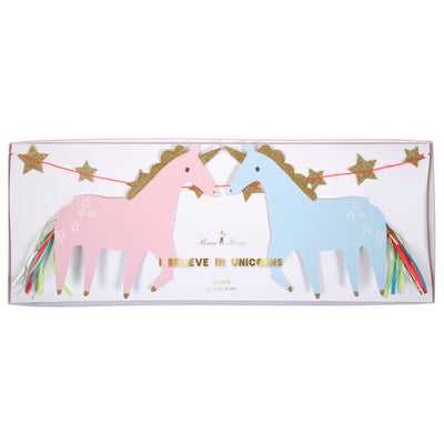 meri meri - garland 3d paper i believe in unicorns - swanky boutique malta