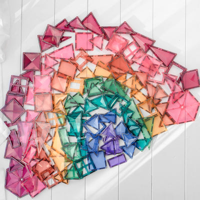 Connetix - Magnetic Tiles Pastel Rainbow Mega Pack 202 Pieces - Swanky Boutique