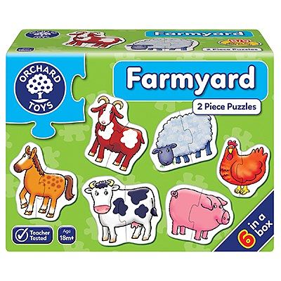 orchard toys - Jigsaw Puzzles, 6-Pack (2 Pieces)- Farmyard (18+ Months) - swanky boutique malta