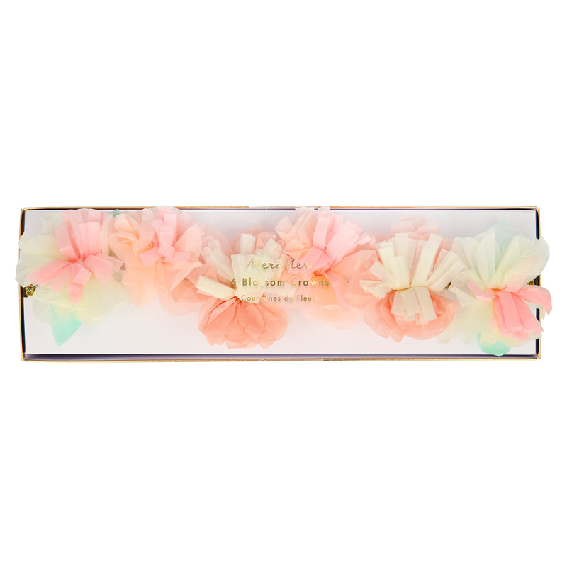 meri meri - blossom flowers crowns 6 pack pink - swanky boutique malta