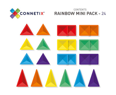 Connetix - Magnetic Tiles Rainbow Mini Pack (24 Pieces) - Swanky Boutique