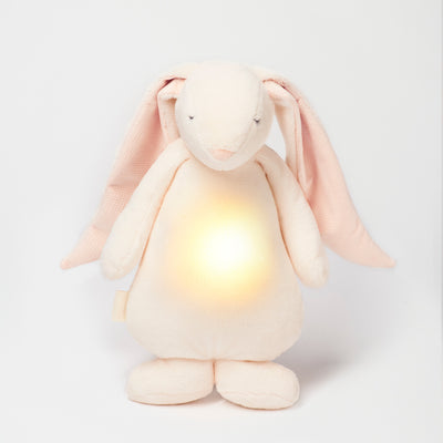 Moonie - Humming Bunny with Light & Cry Sensor Cream with Powder Pink Ears - Swanky Boutique