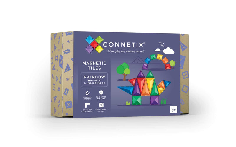 Connetix - Magnetic Tiles Rainbow Mini Pack (24 Pieces) - Swanky Boutique