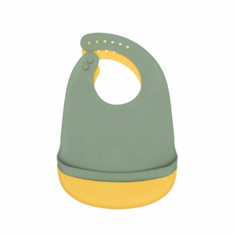 We Might Be Tiny - Bibs 2 Pack Silicone Catchie Yellow and Sage - Swanky Boutique