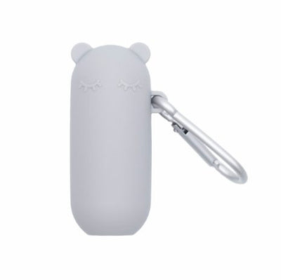 We Might Be Tiny - Straw + Travel Keepie Silicone Bear Grey - Swanky Boutique