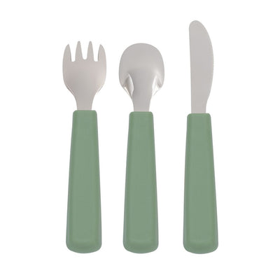 We Might Be Tiny - Cutlery Set of 3 Toddler Feedie Sage - Swanky Boutique