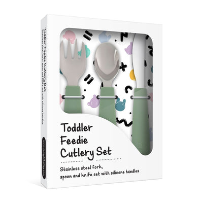 Cutlery Set of 3, Toddler Feedie - Sage