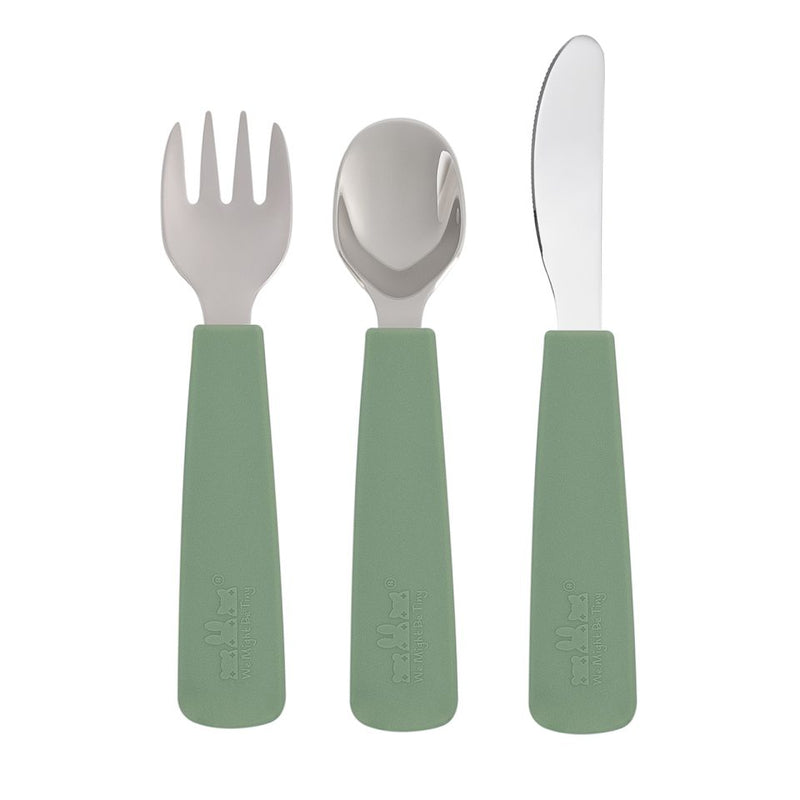 We Might Be Tiny - Cutlery Set of 3 Toddler Feedie Sage - Swanky Boutique