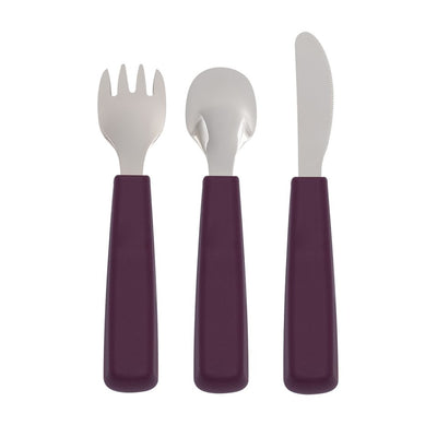Cutlery Set of 3, Toddler Feedie - Plum