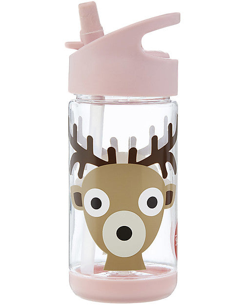 3 Sprouts - Bottle with Silicone Straw 350ml Fawn - Swanky Boutique