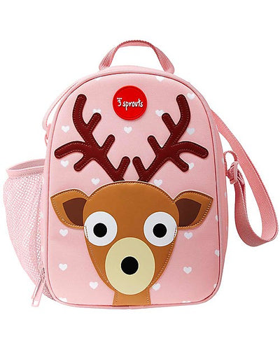 3 Sprouts - Lunch Bag with Shoulder Strap Thermal Pink Fawn - Swanky Boutique