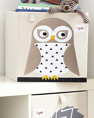 3 Sprouts - Storage Box Owl - Swanky Boutique