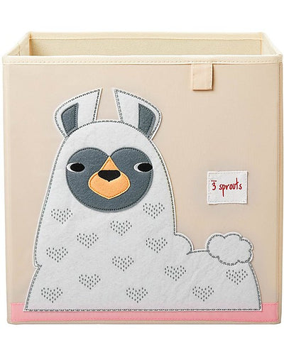 3 Sprouts - Storage Box White Llama - Swanky Boutique