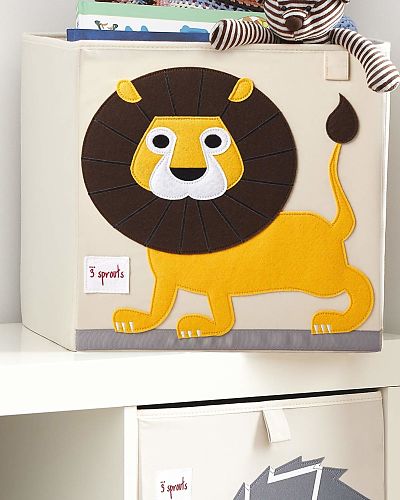 3 Sprouts - Storage Box Yellow Lion - Swanky Boutique