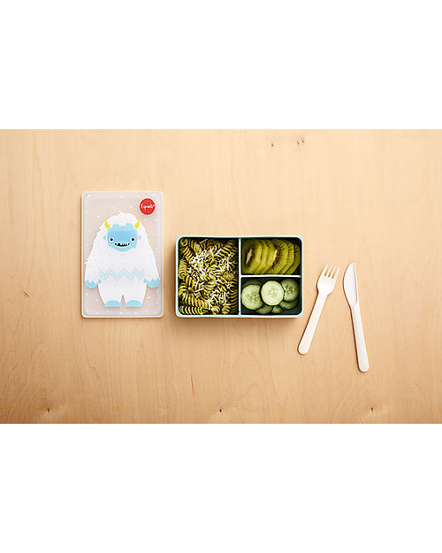 3 Sprouts - Silicone Bento with 3 Compartments Blue Monster - Swanky Boutique