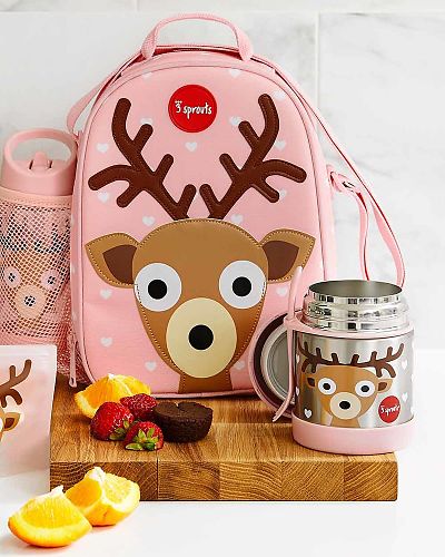 Food Holder Thermos, Stainless Steel with Spoon - Pink Fawn