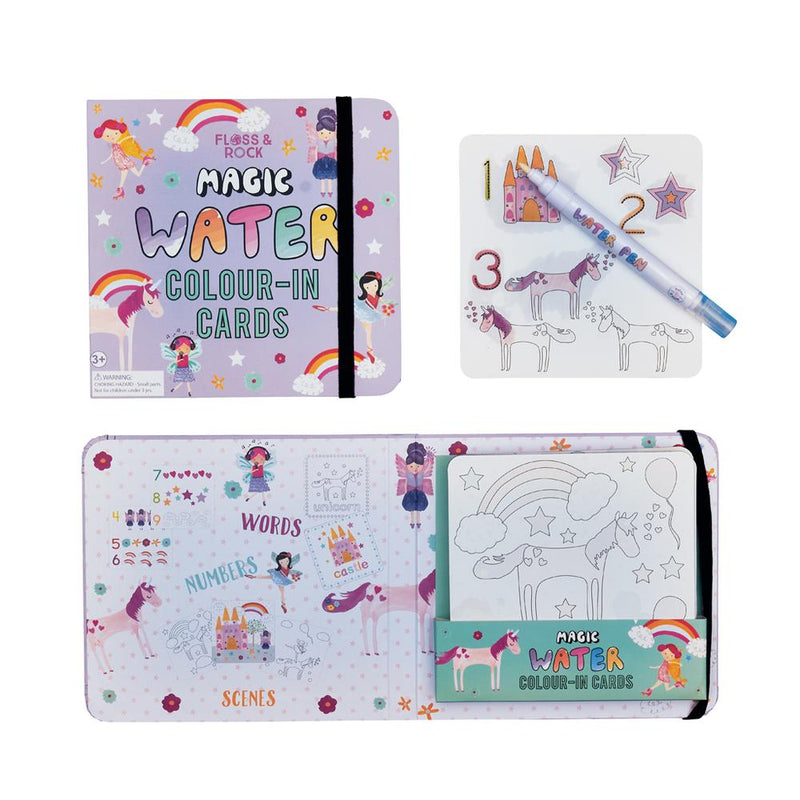 Magic Water Colour-In Cards - Fairy Unicorn