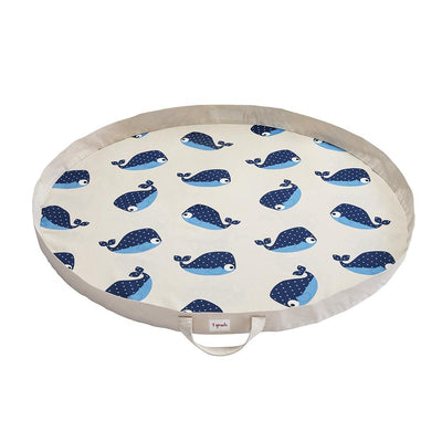 Playmat Bag 2-in-1, Cotton Canvas - Whale Blue