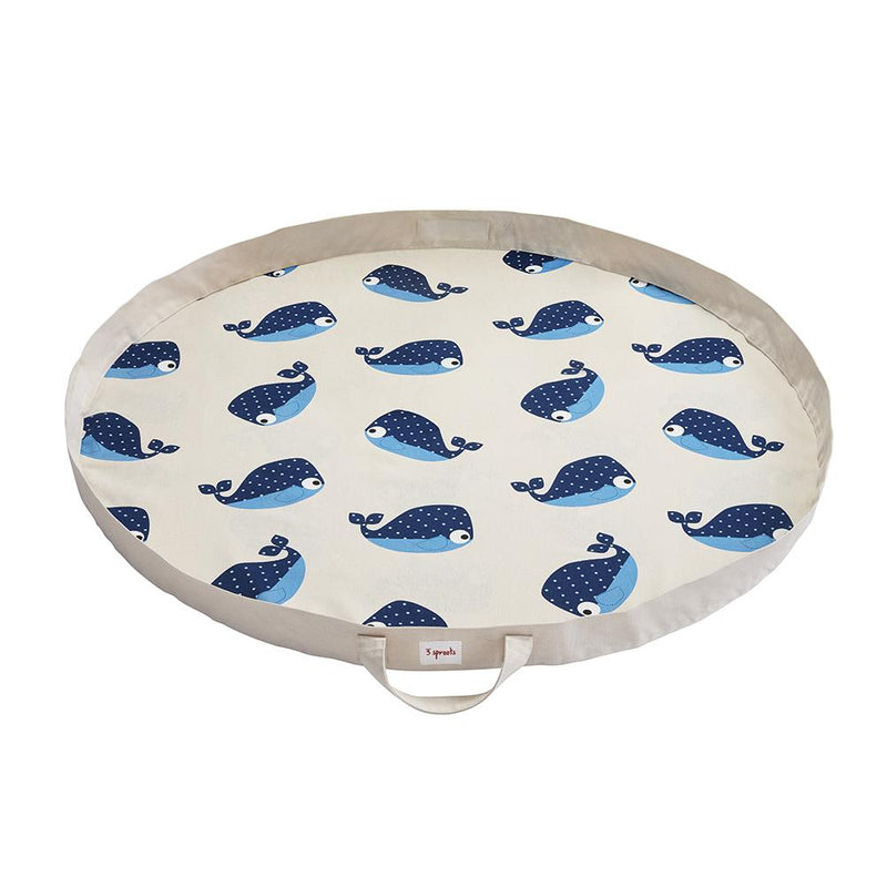 Playmat Bag 2-in-1, Cotton Canvas - Whale Blue