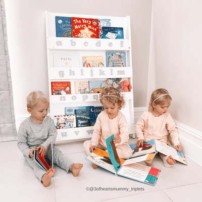 Bookcase, White - With Grey Alphabet