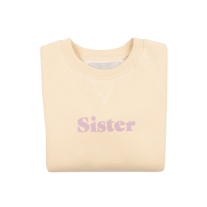 Bob & Blossom - Sweatshirt "Sister" Vanilla Various Sizes - Swanky Boutique