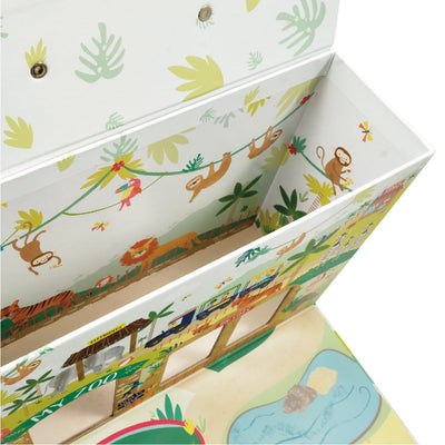 Floss & Rock - Play Box with Wooden Pieces Jungle Zoo - Swanky Boutique