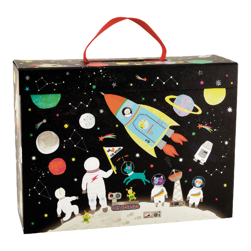 Play Box with Wooden Pieces - Space
