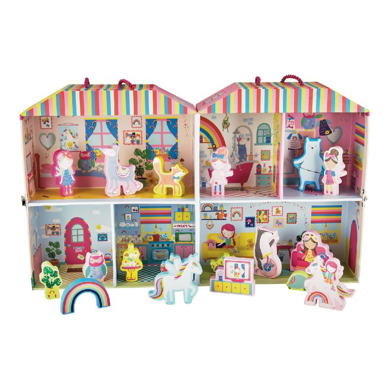 Play House with Wooden Pieces - Rainbow Fairy