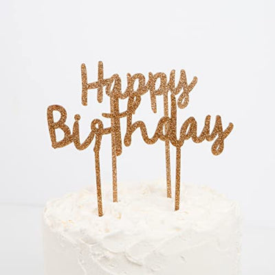 meri meri - cake topper happy birthday in gold - swanky boutique malta