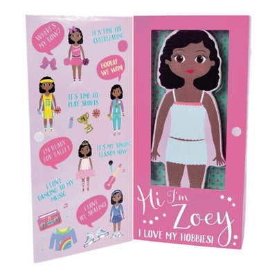 Floss & Rock - Magnetic Dress Up Doll Wooden Zoey 3+ Years - Swanky Boutique